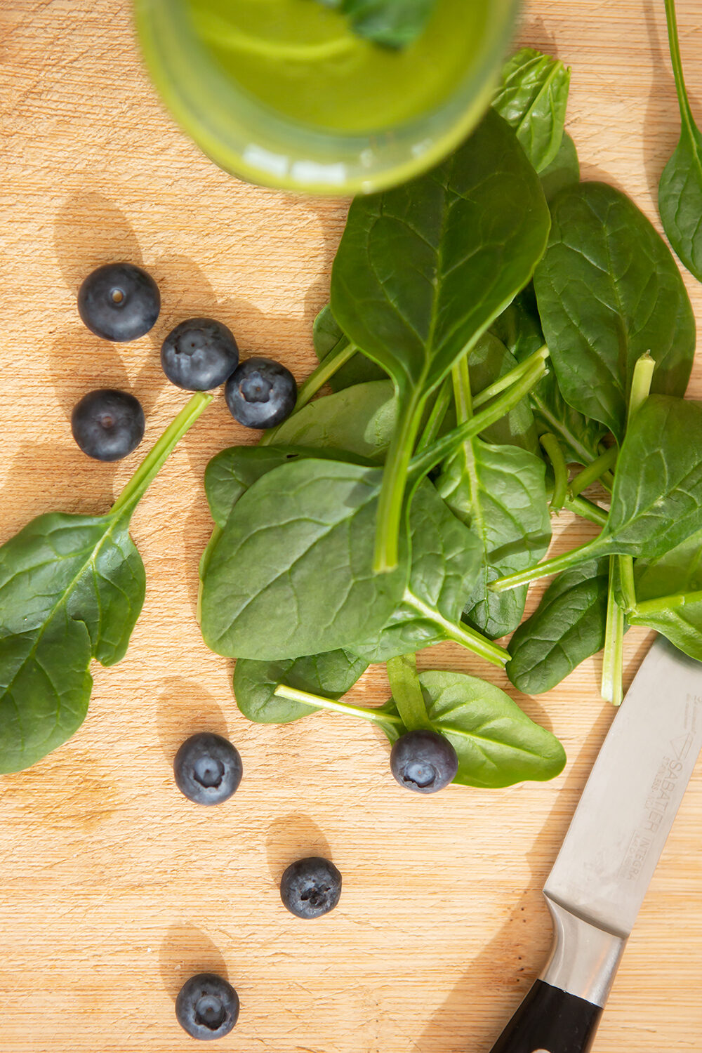 spinach and blueberries